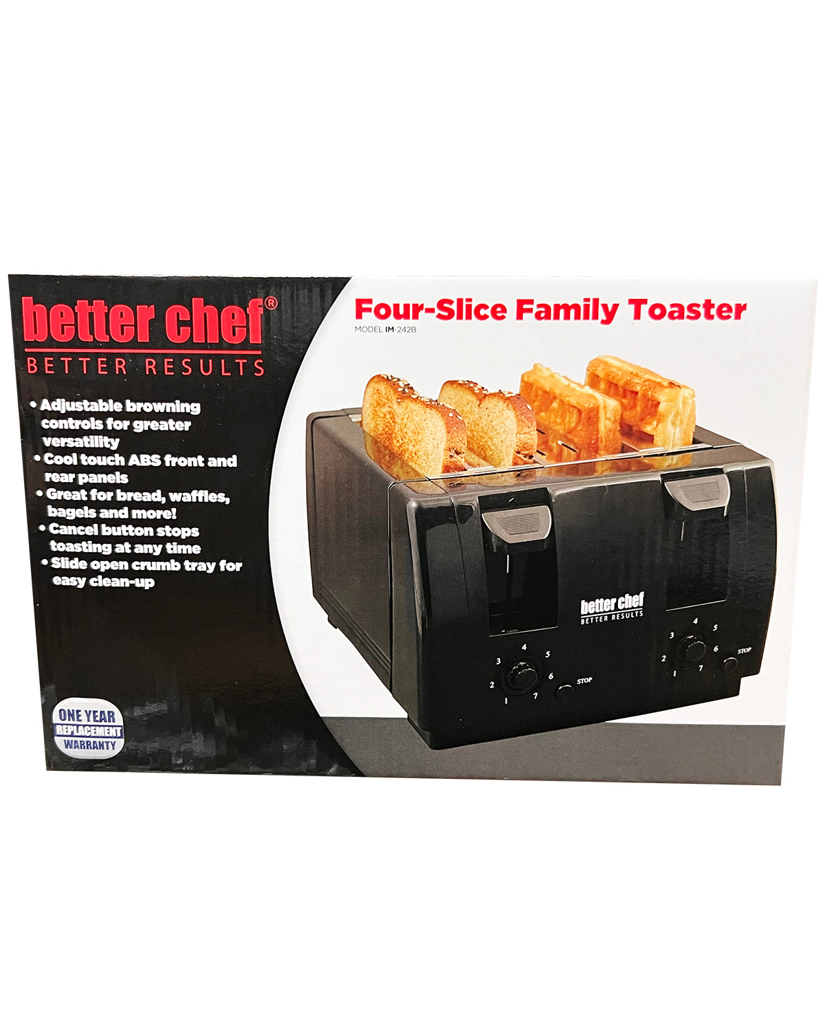 Better Chef 4-Slice Black Toaster