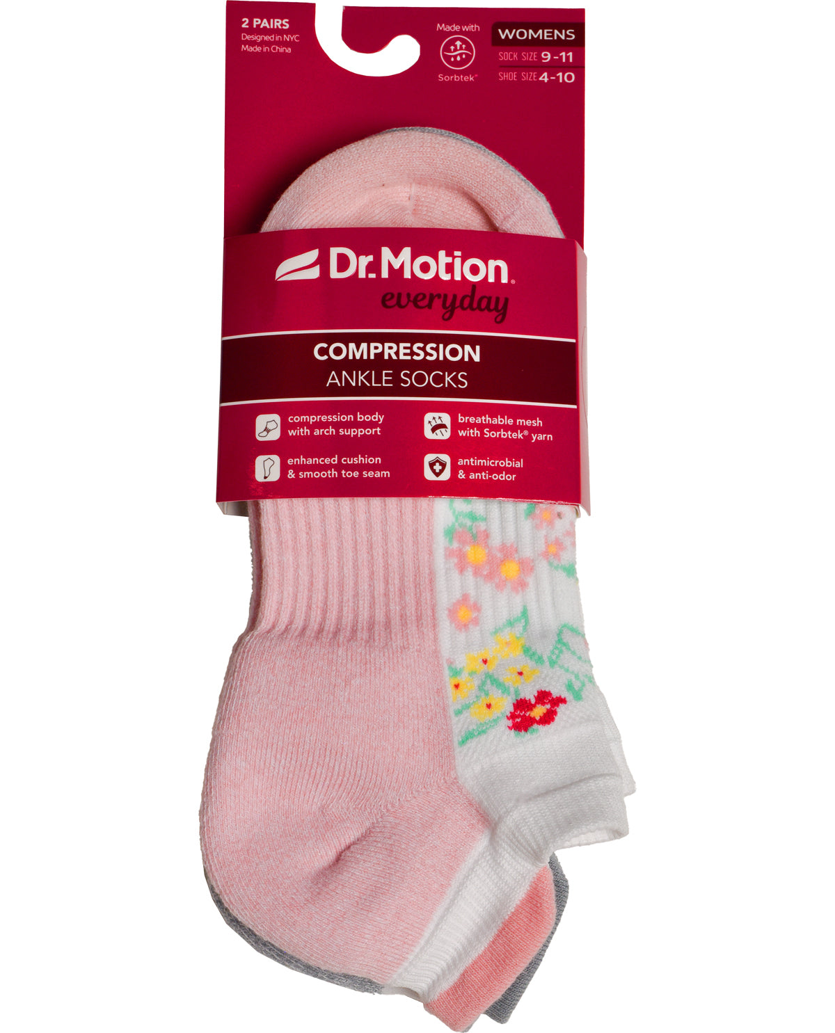 Dr. Motion 2 Pack Wildflowers Knee High Compression Socks