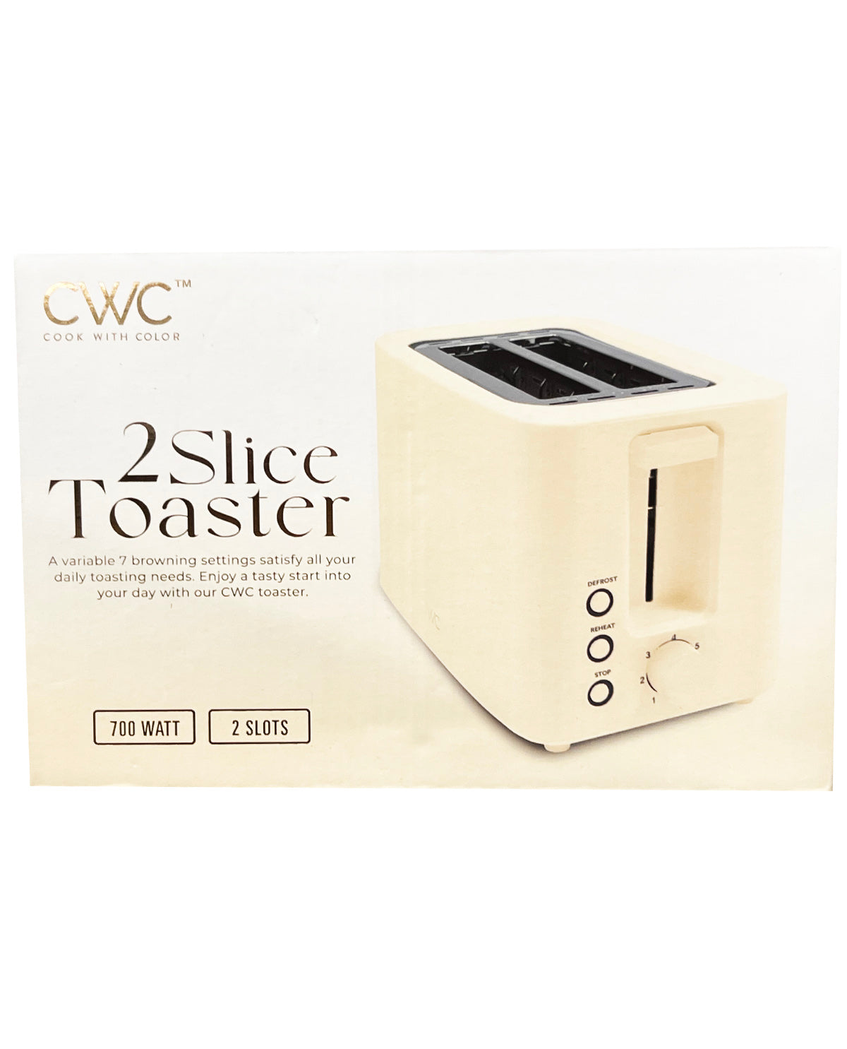 CWC Two-Slice Toaster (Cream)