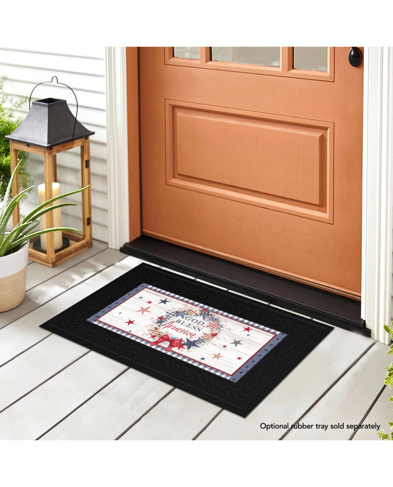God Bless America Wreath Mini Mat