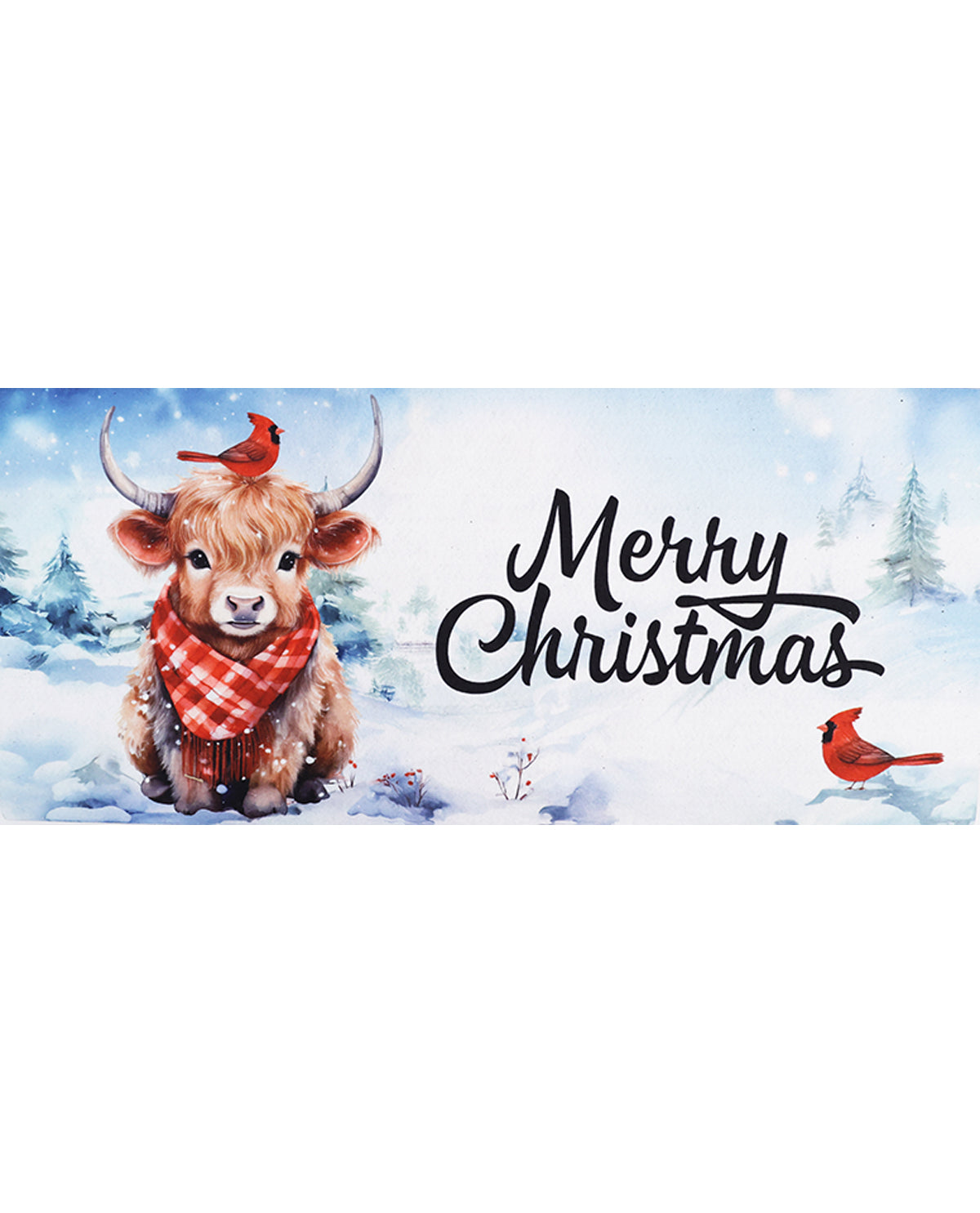 Highland Cow with Cardinals Sassafras Switch Mat