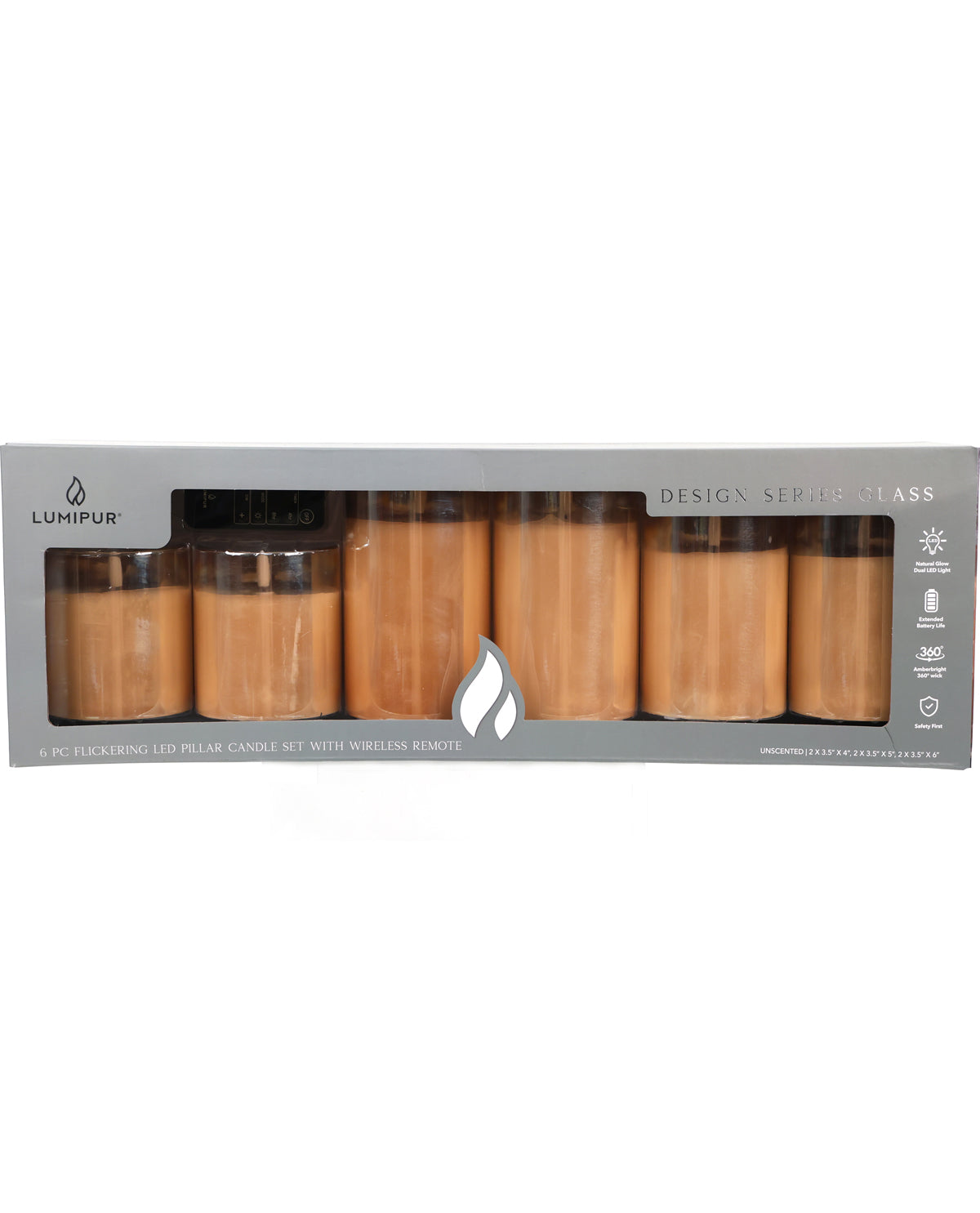 Lumipur Ivory Natural Glow Flameless Candle Set