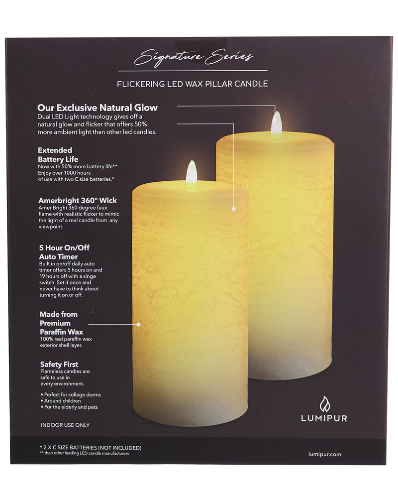 Lumipur Ivory Natural Glow Flameless Candle Set