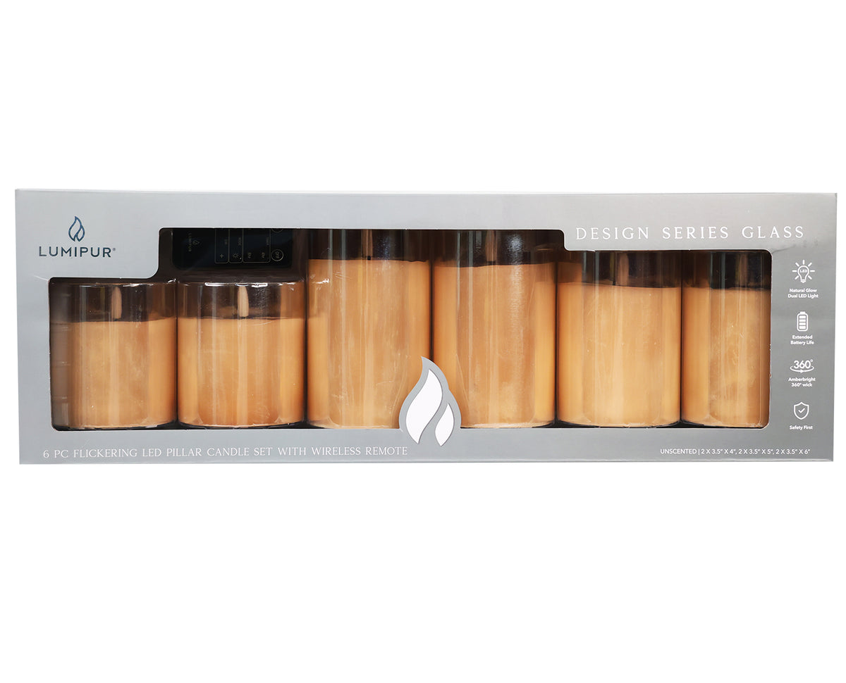 Gold Flameless LED Candle Set with Remote