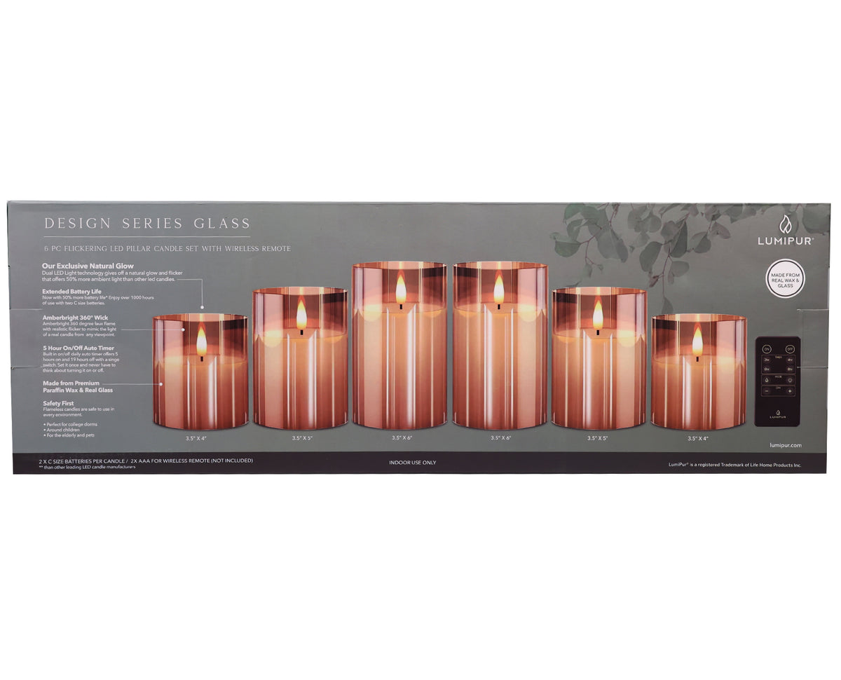 Gold Flameless LED Candle Set with Remote