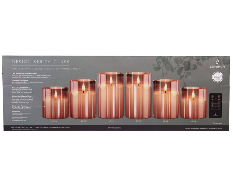 Gold Flameless LED Candle Set with Remote