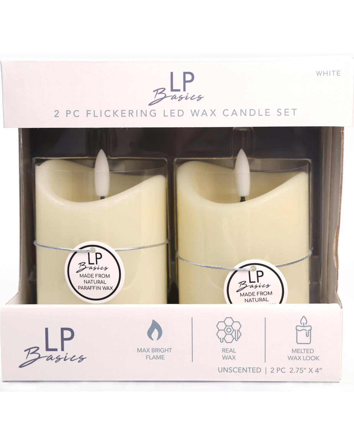 Flickering LED Flameless Wax Pillar Candle Set