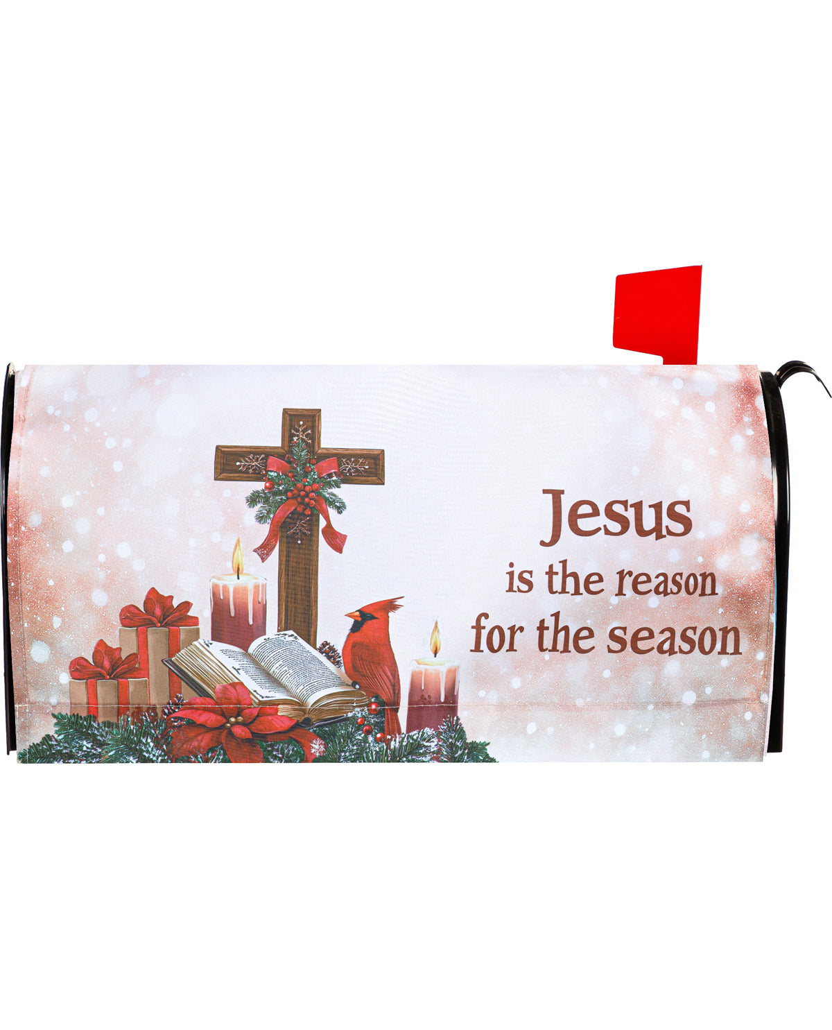 Cross and Bible Reason for the Season Mailbox Cover