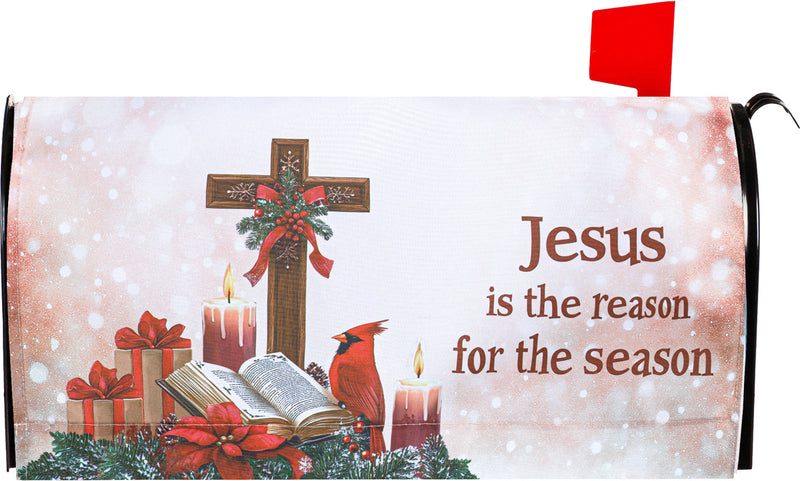 Cross and Bible Reason for the Season Mailbox Cover