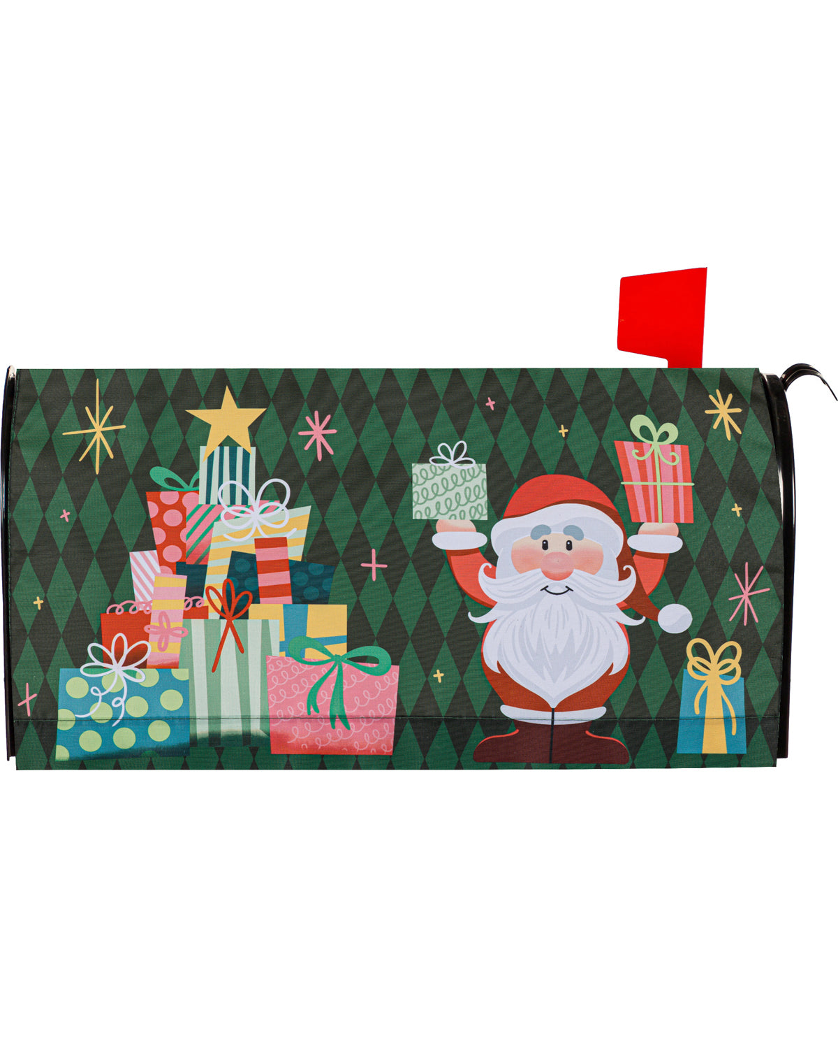 Santa With Gifts Mailbox Cover
