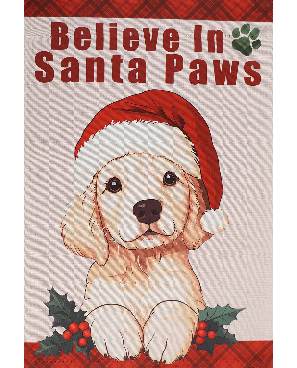 Believe In Santa Paws Suede Garden Flag