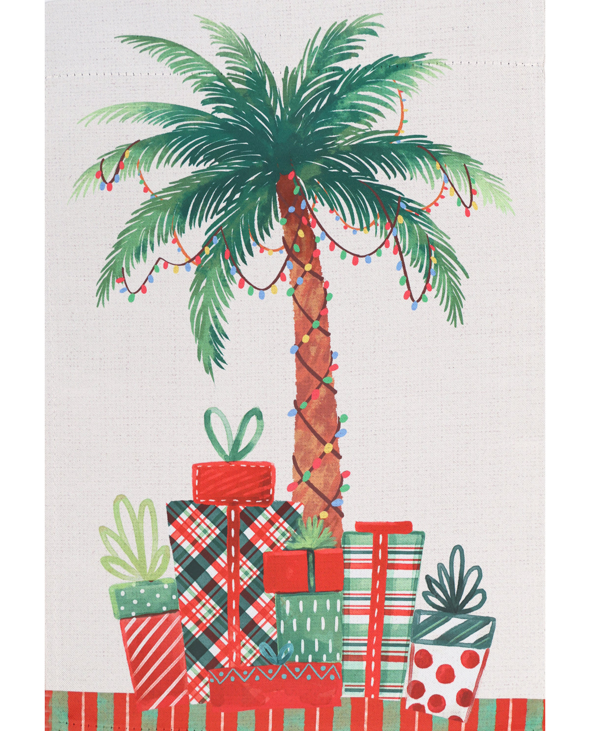 Christmas Palm Tree Suede Garden Flag
