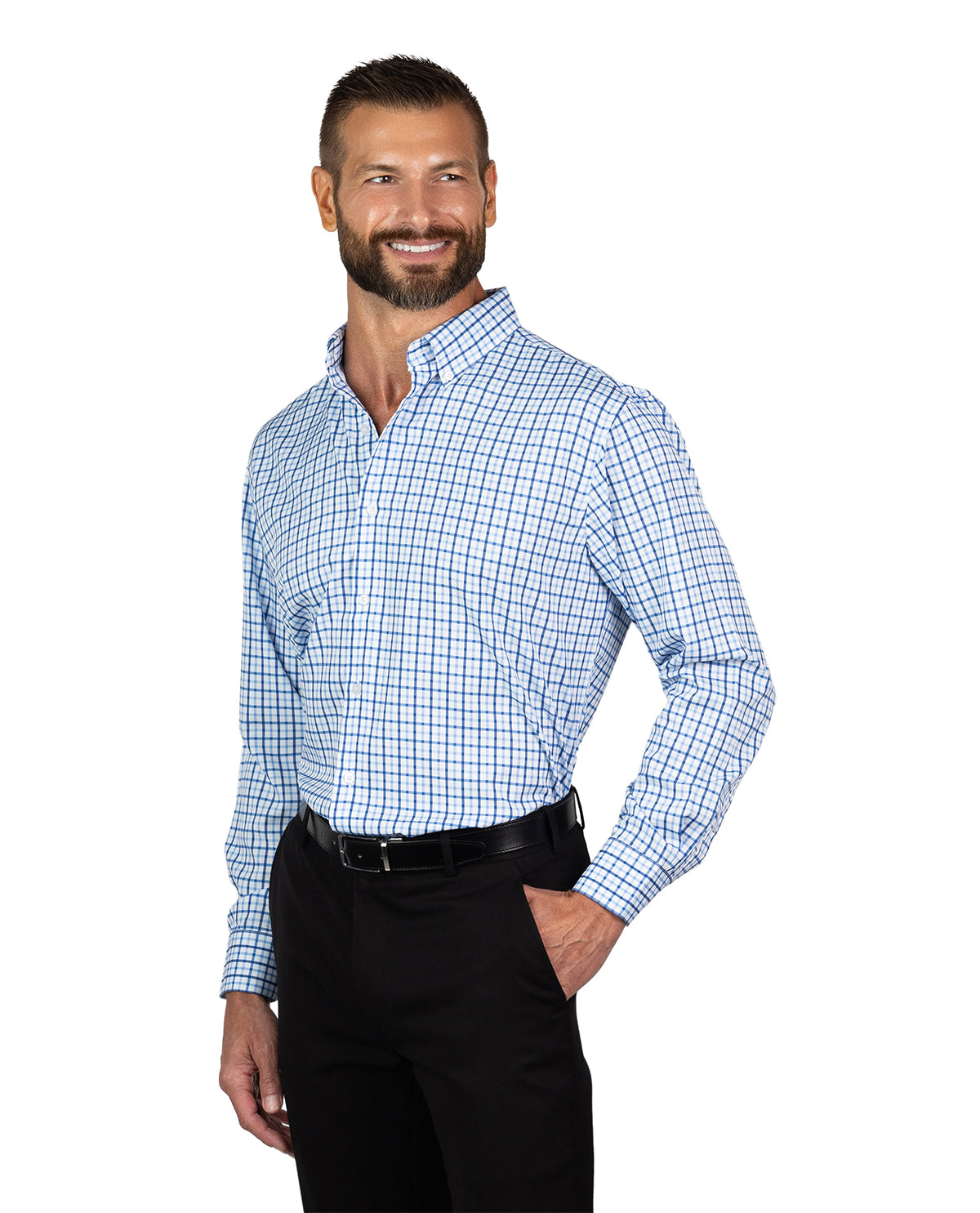 Nautica Men's White, Navy, & Light Blue Long Sleeve Super Shirt