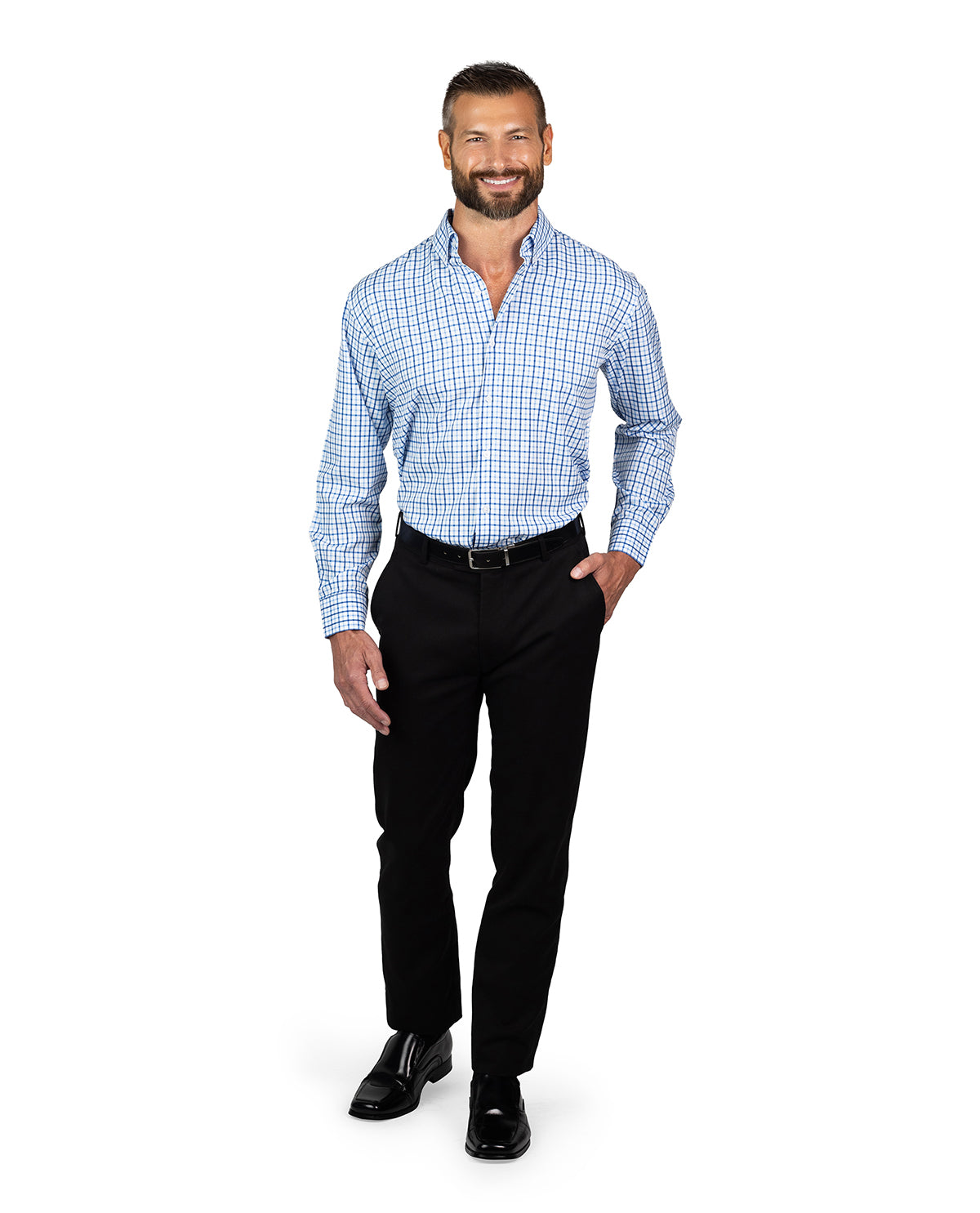 Nautica Men's White, Navy, & Light Blue Long Sleeve Super Shirt