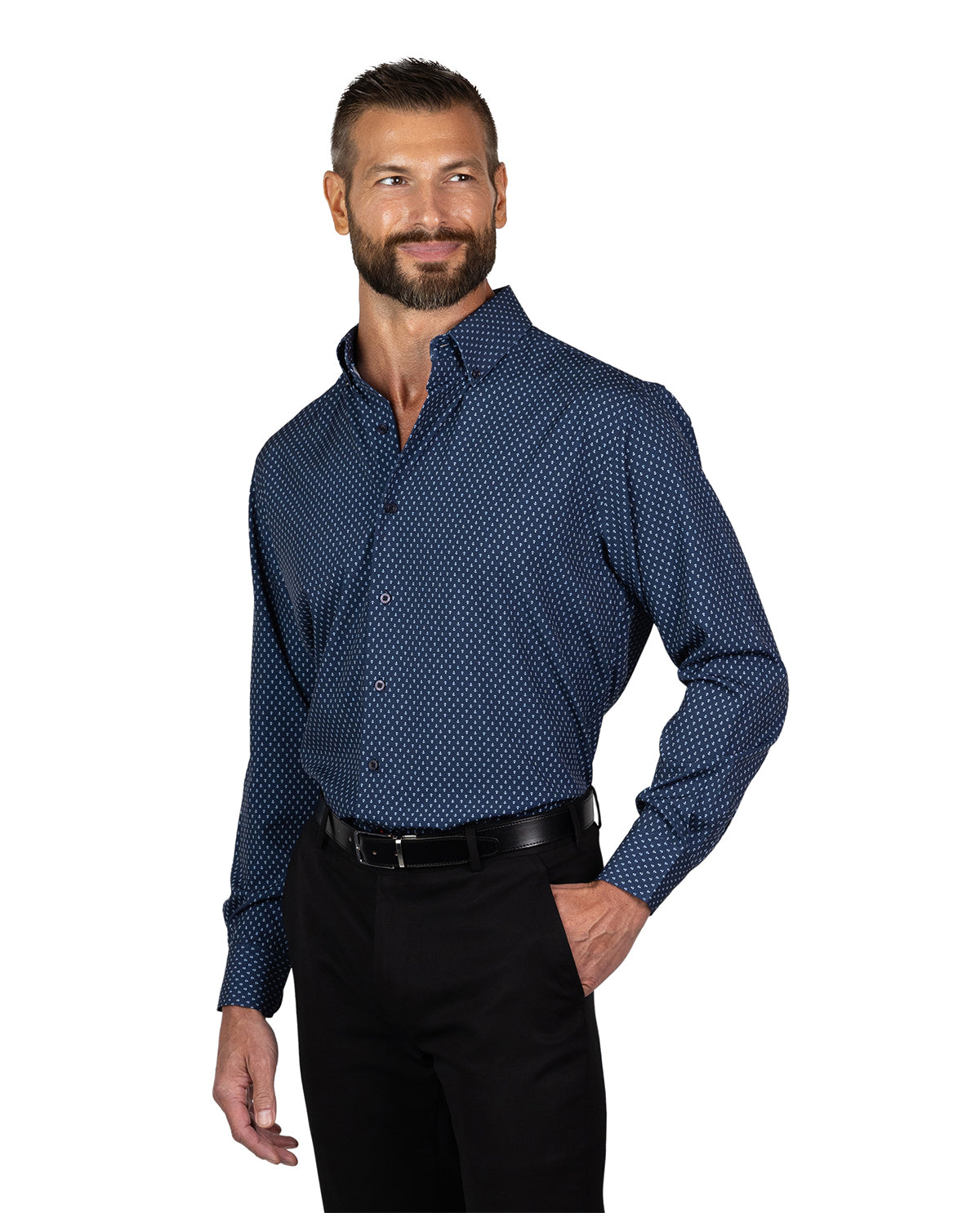 Nautica Men's Navy Anchor Long Sleeve Super Shirt