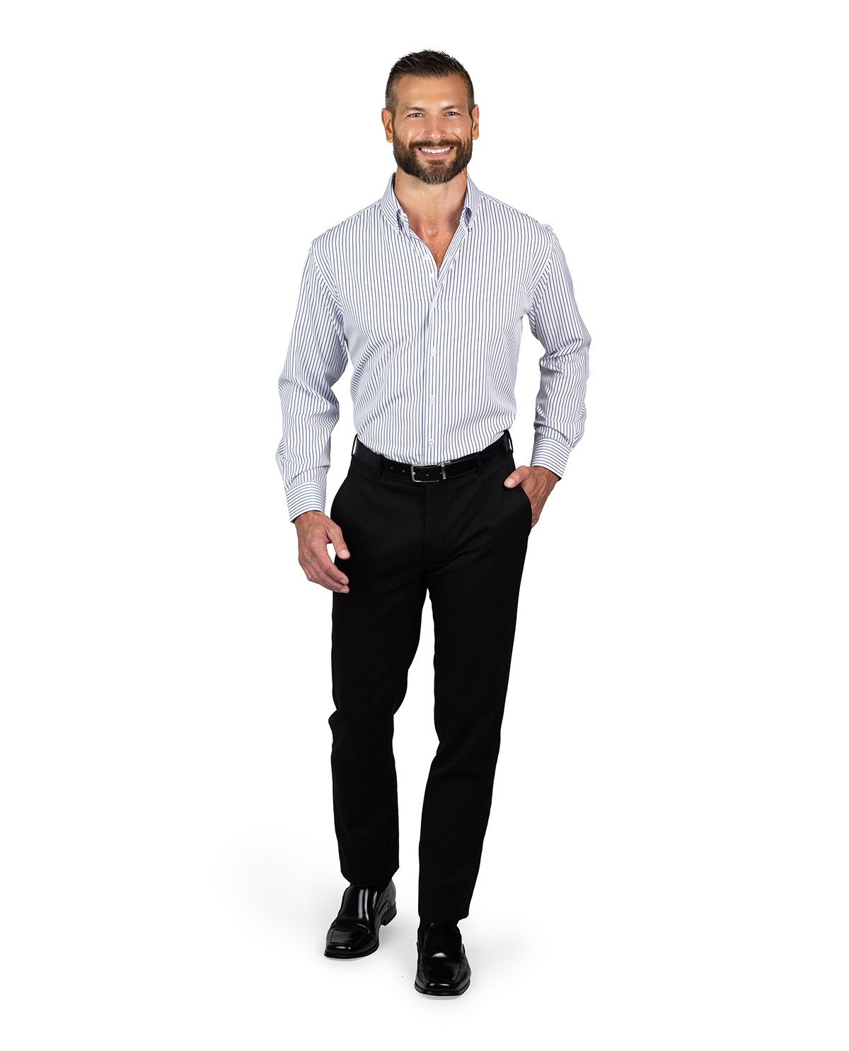 Nautica Men's White & Navy Long Sleeve Super Shirt