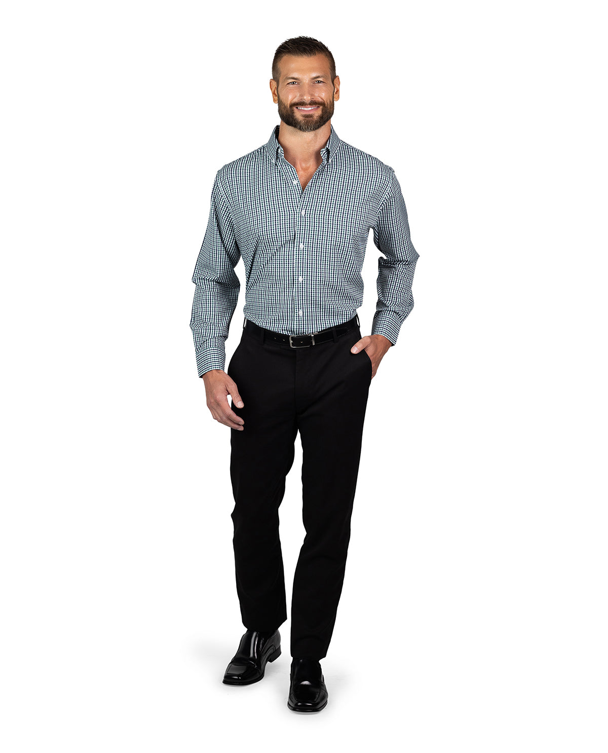 Nautica Men's White, Navy, & Green Long Sleeve Super Shirt