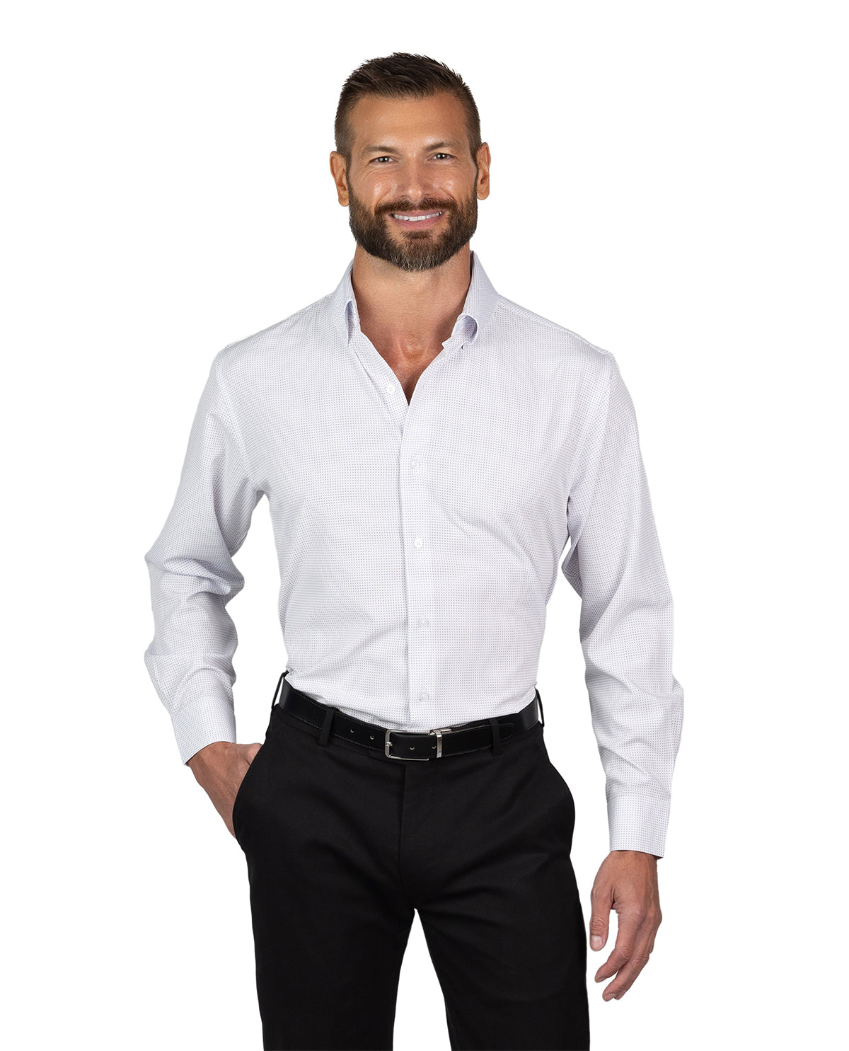 Nautica Men's White, Navy, & Burgundy Long Sleeve Super Shirt