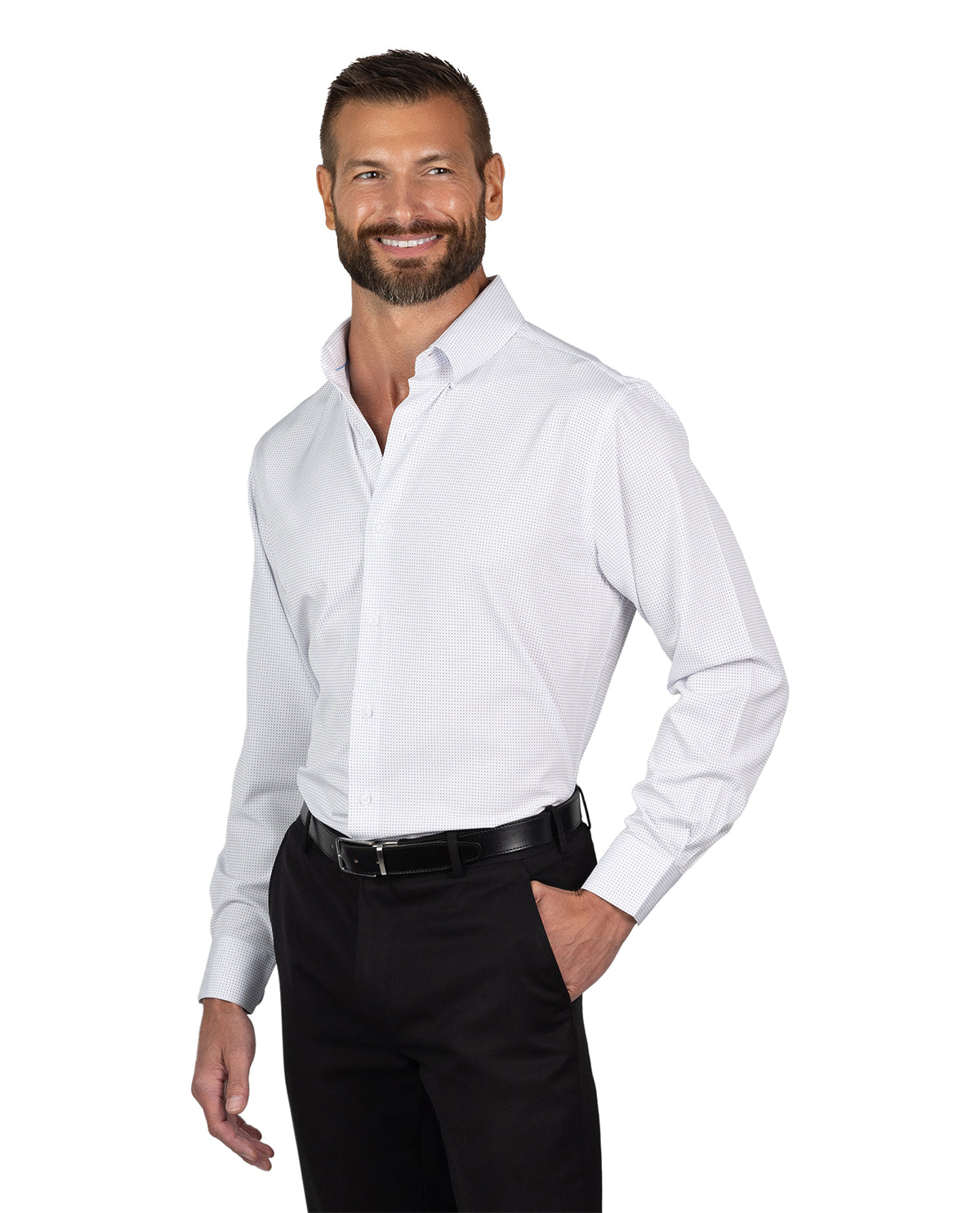 Nautica Men's White, Navy, & Burgundy Long Sleeve Super Shirt