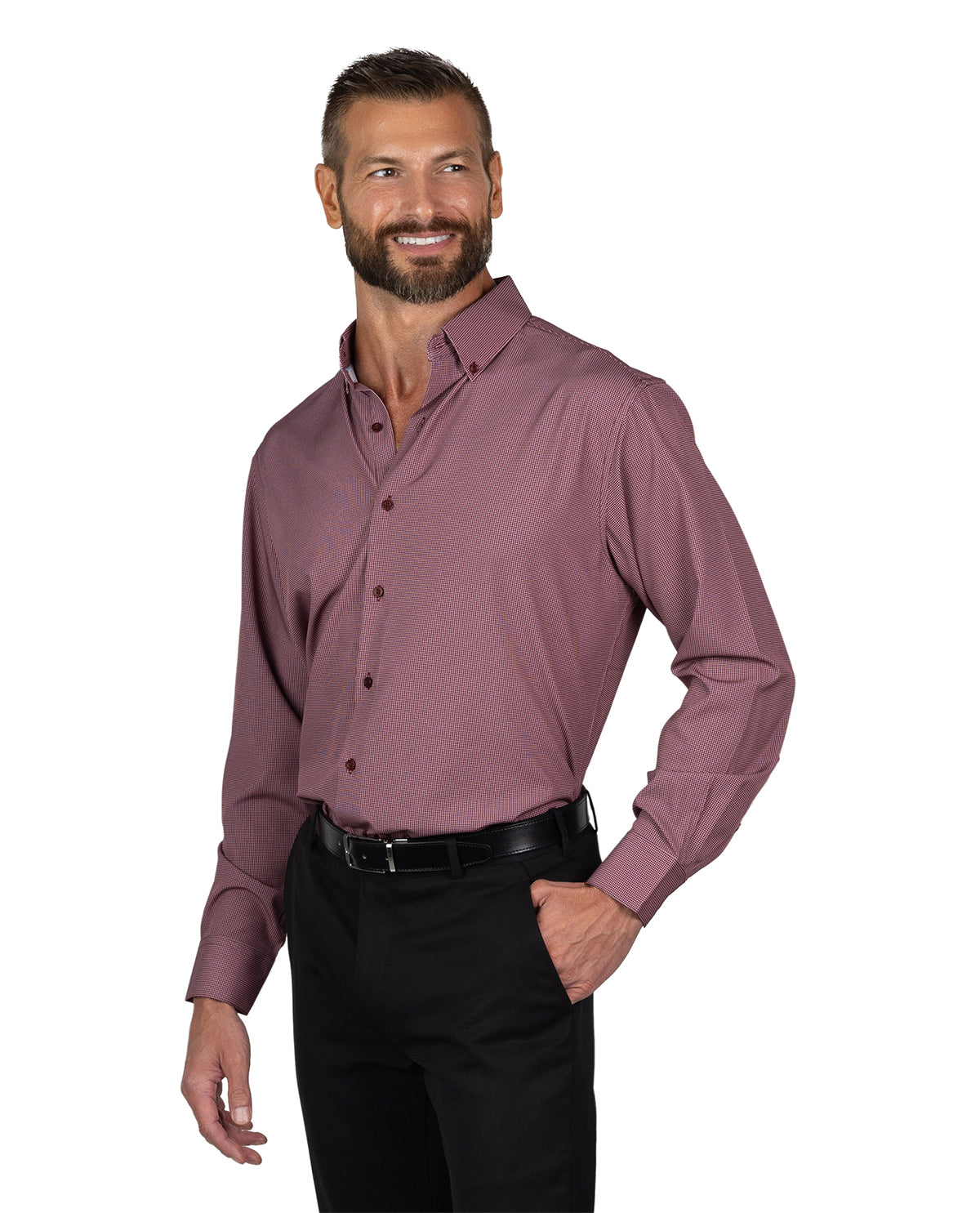 Nautica Men's Burgundy & White Long Sleeve Super Shirt