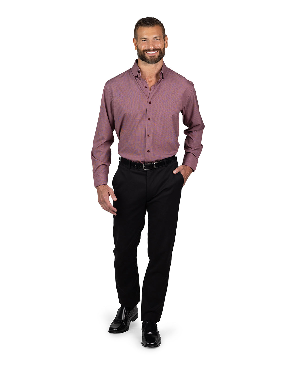 Nautica Men's Burgundy & White Long Sleeve Super Shirt