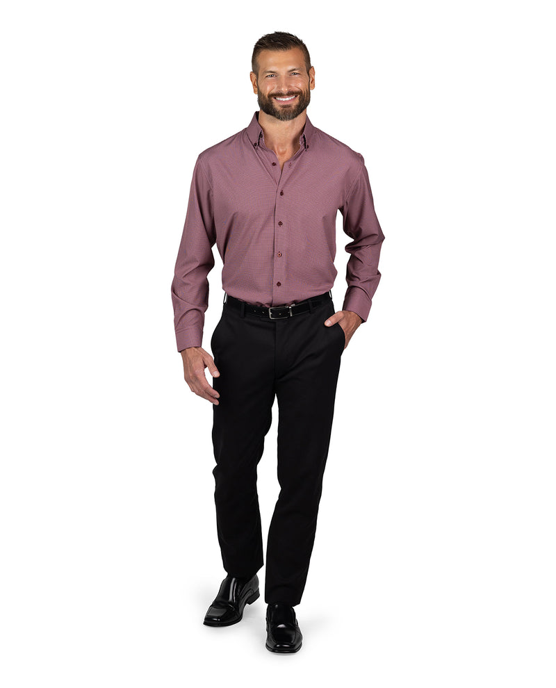 Nautica Men's Burgundy & White Long Sleeve Super Shirt