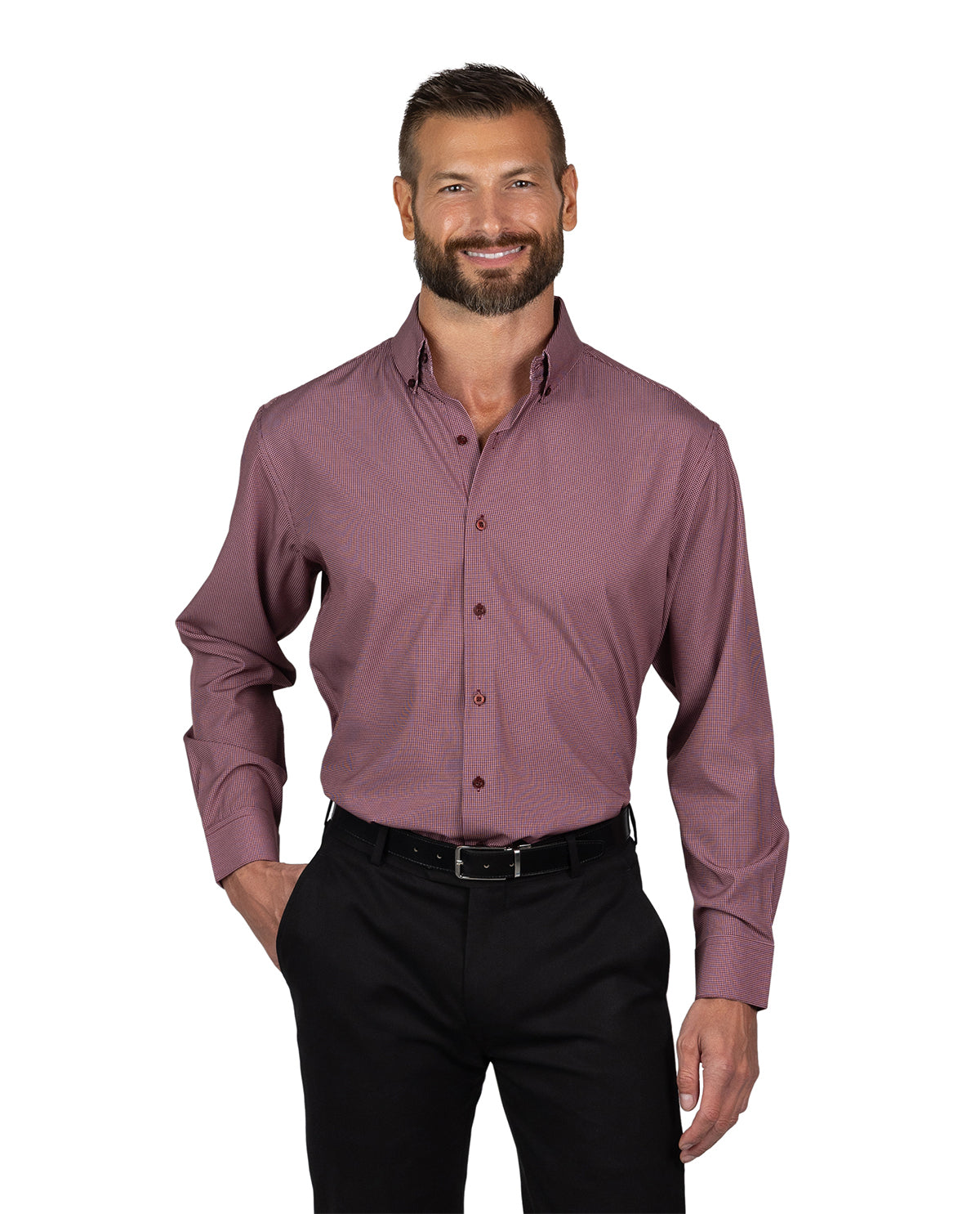 Nautica Men's Burgundy & White Long Sleeve Super Shirt