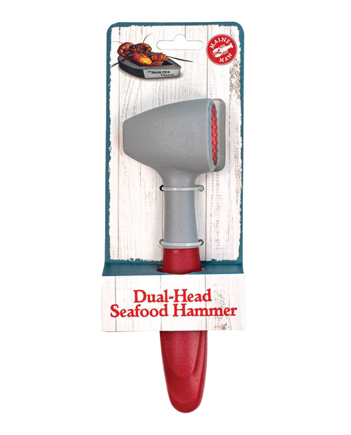 Dual-head seafood hammer on packaging with brand logo
