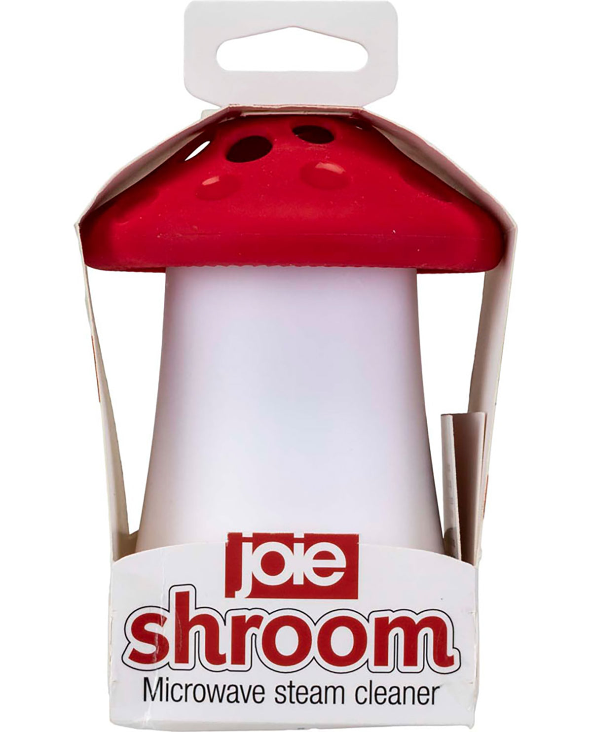 Joie Shroom Microwave Steam Cleaner with red mushroom-shaped top on a white background