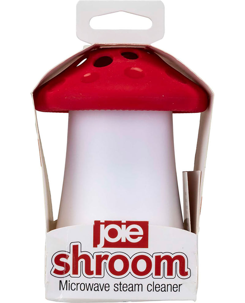 Joie Shroom Microwave Steam Cleaner with red mushroom-shaped top on a white background