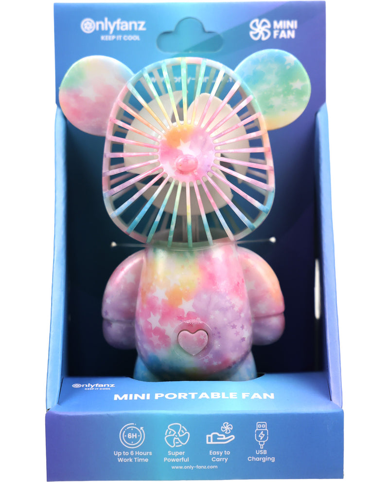 Tie-Dye Portable Bear-Shaped Personal Fan