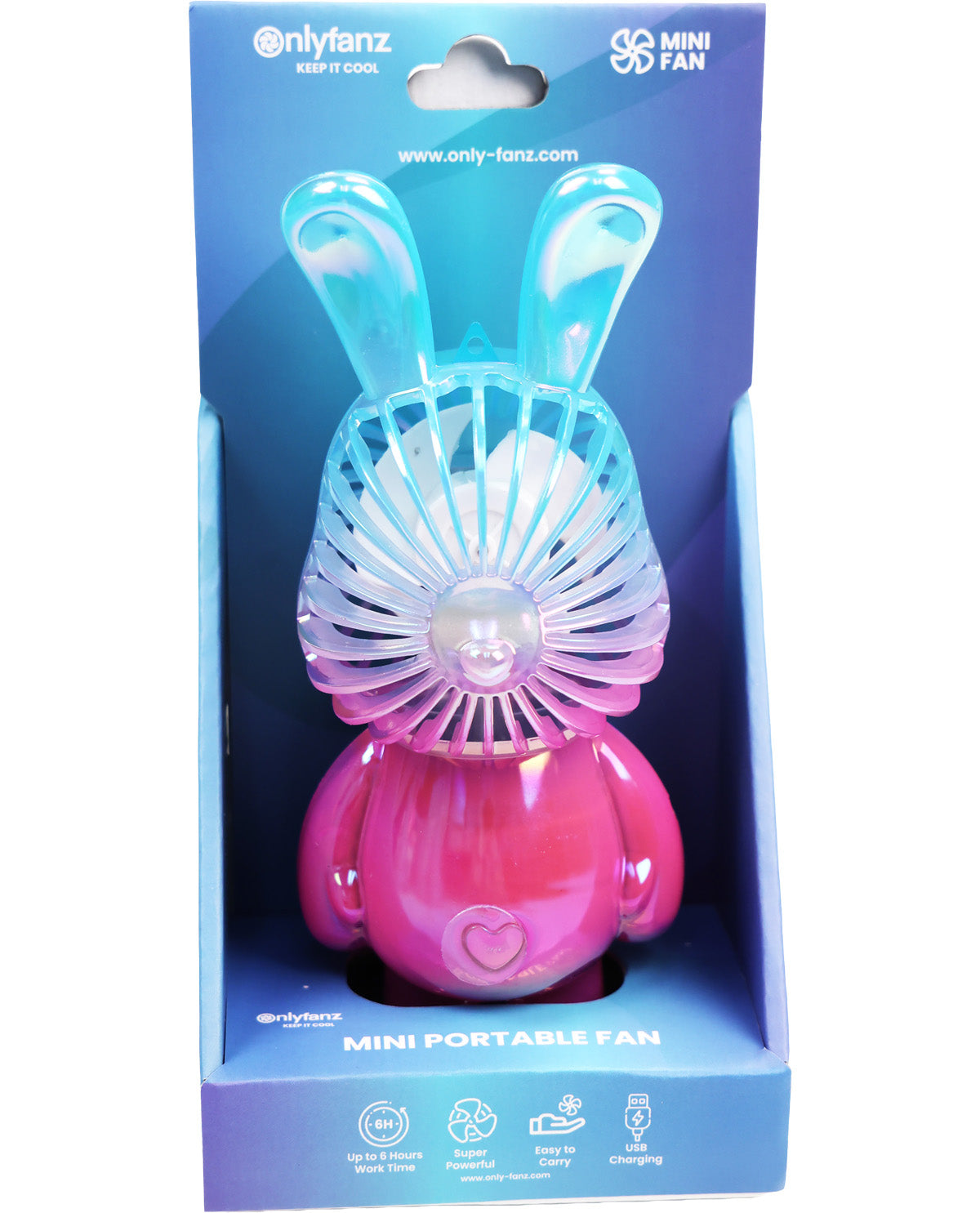 Iridescent Bunny-Shaped Portable Personal Fan