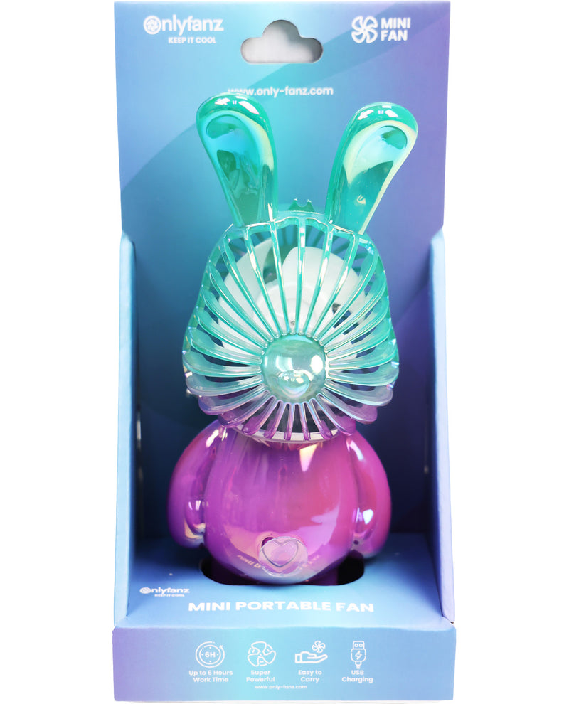 Iridescent Bunny-Shaped Portable Personal Fan