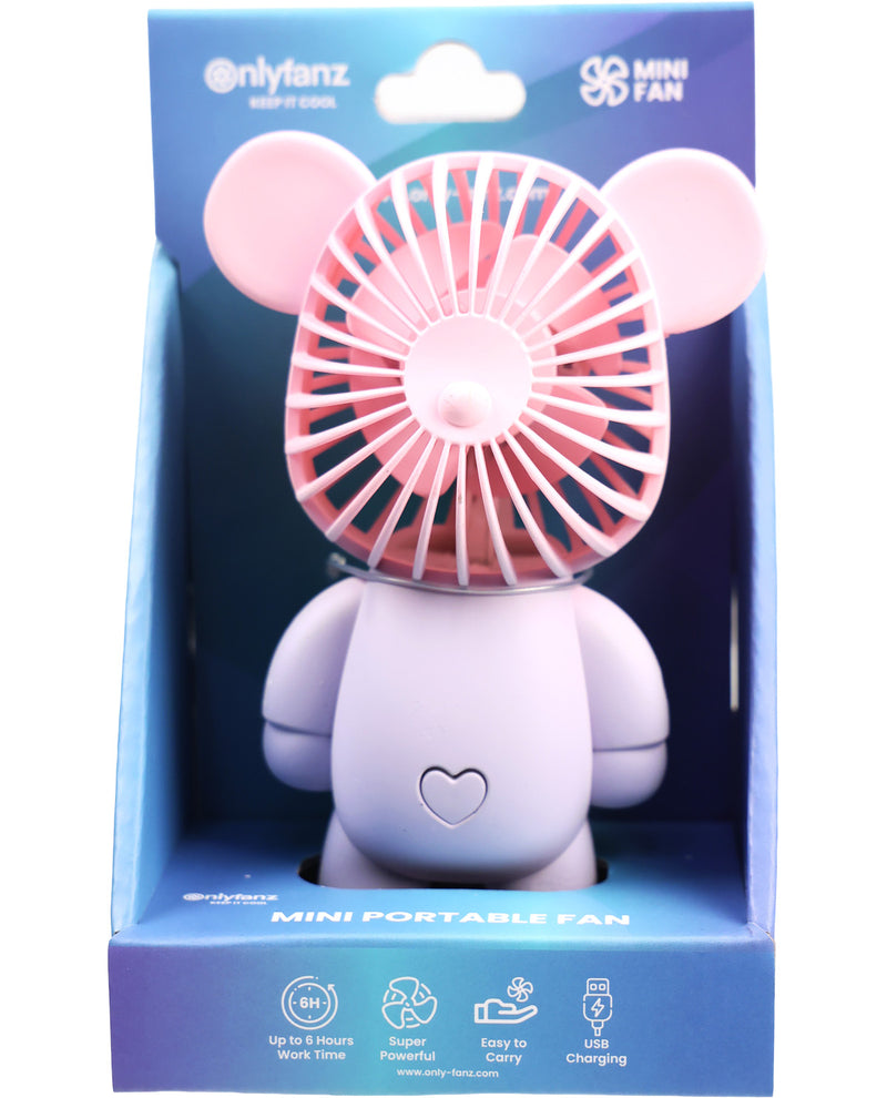 Pastel Ombre Bear-Shaped Portable Fan