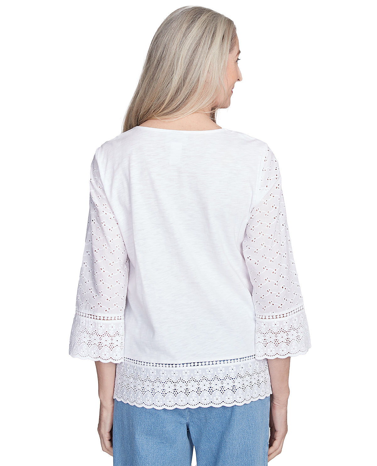 Alfred Dunner Missy Flower Power Floral Embroidered Top