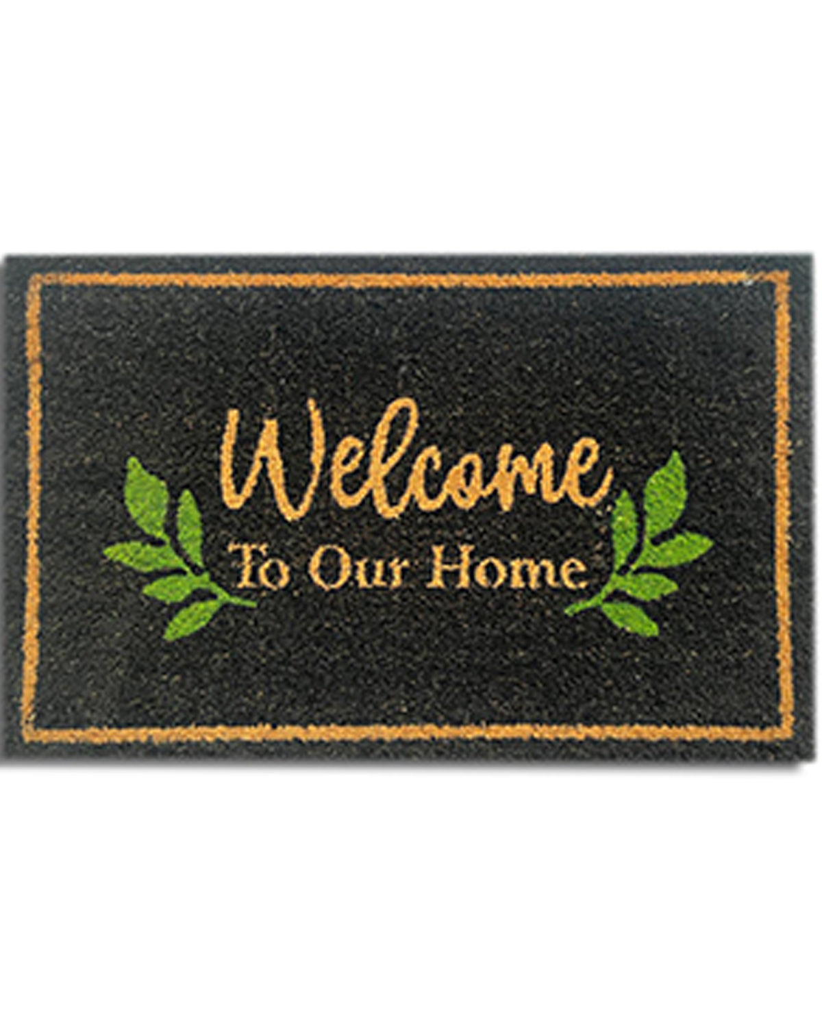 "Welcome To Our Home" Black Decorative Rug