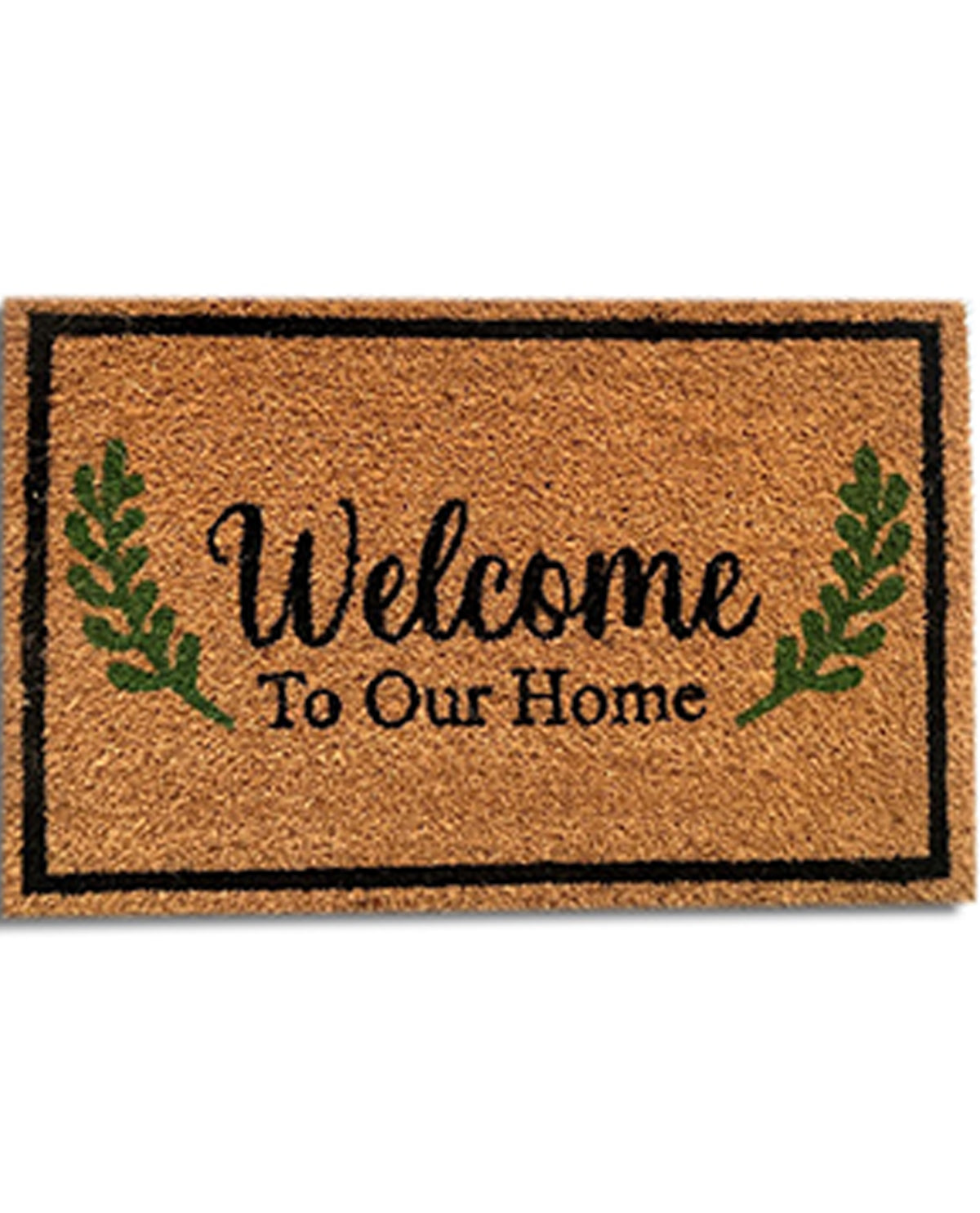 "Welcome To Our Home" Decorative Rug Natural