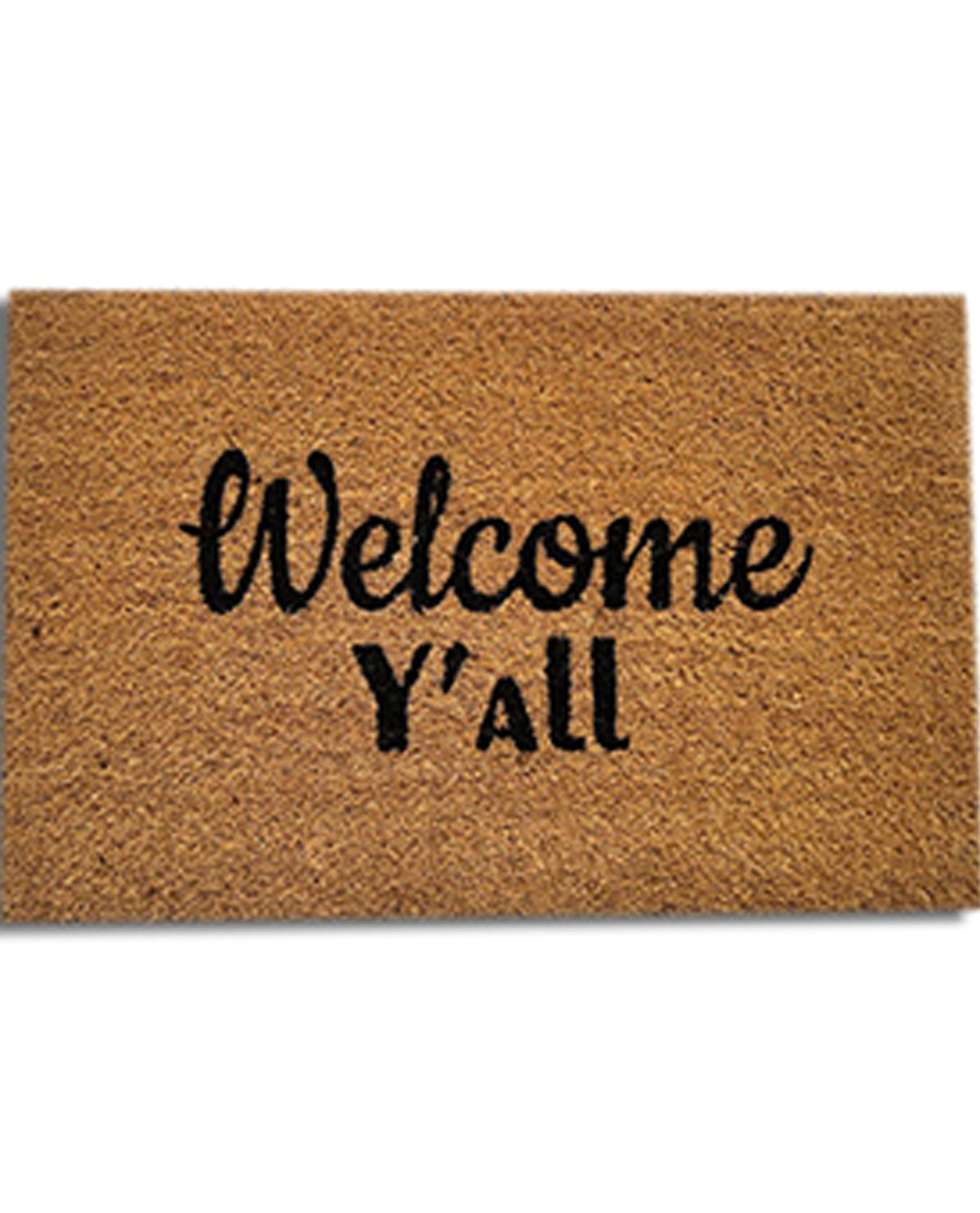 "Welcome Y'all" Natural Coir Mat