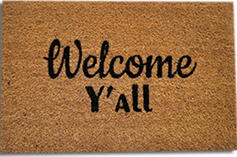 "Welcome Y'all" Natural Coir Mat