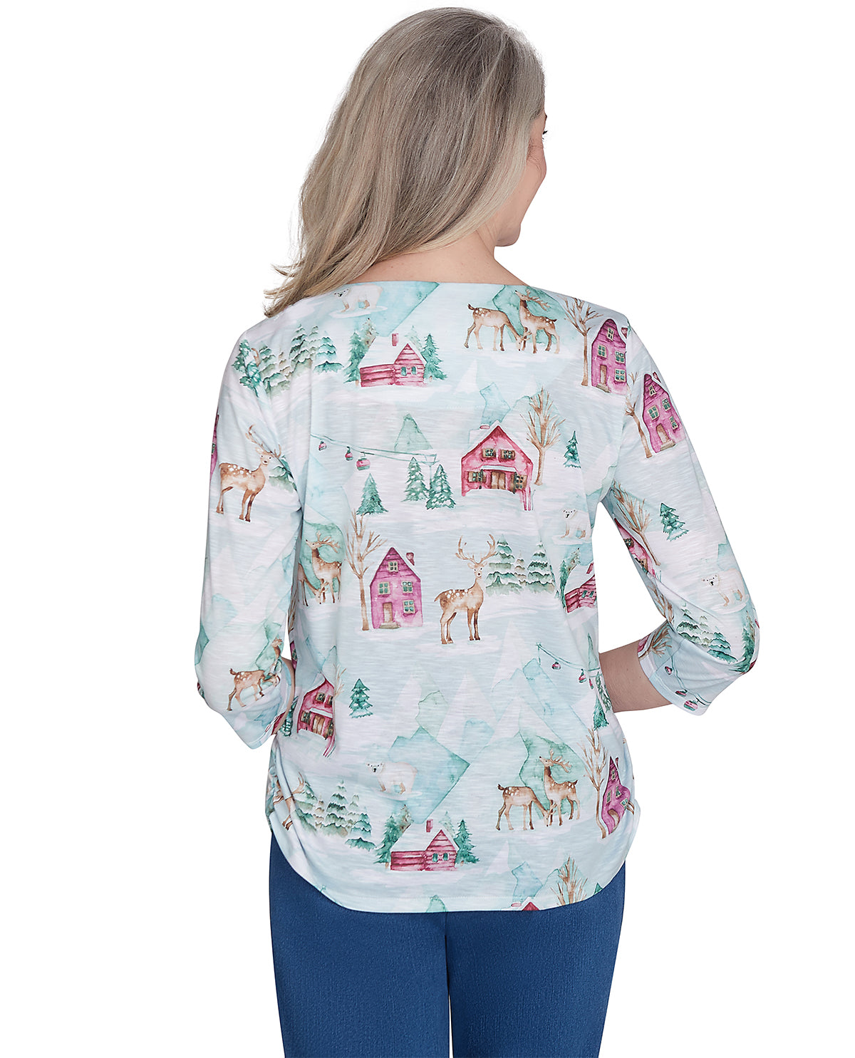 Alfred Dunner Petite Classic Vibrant Christmas Knit Top