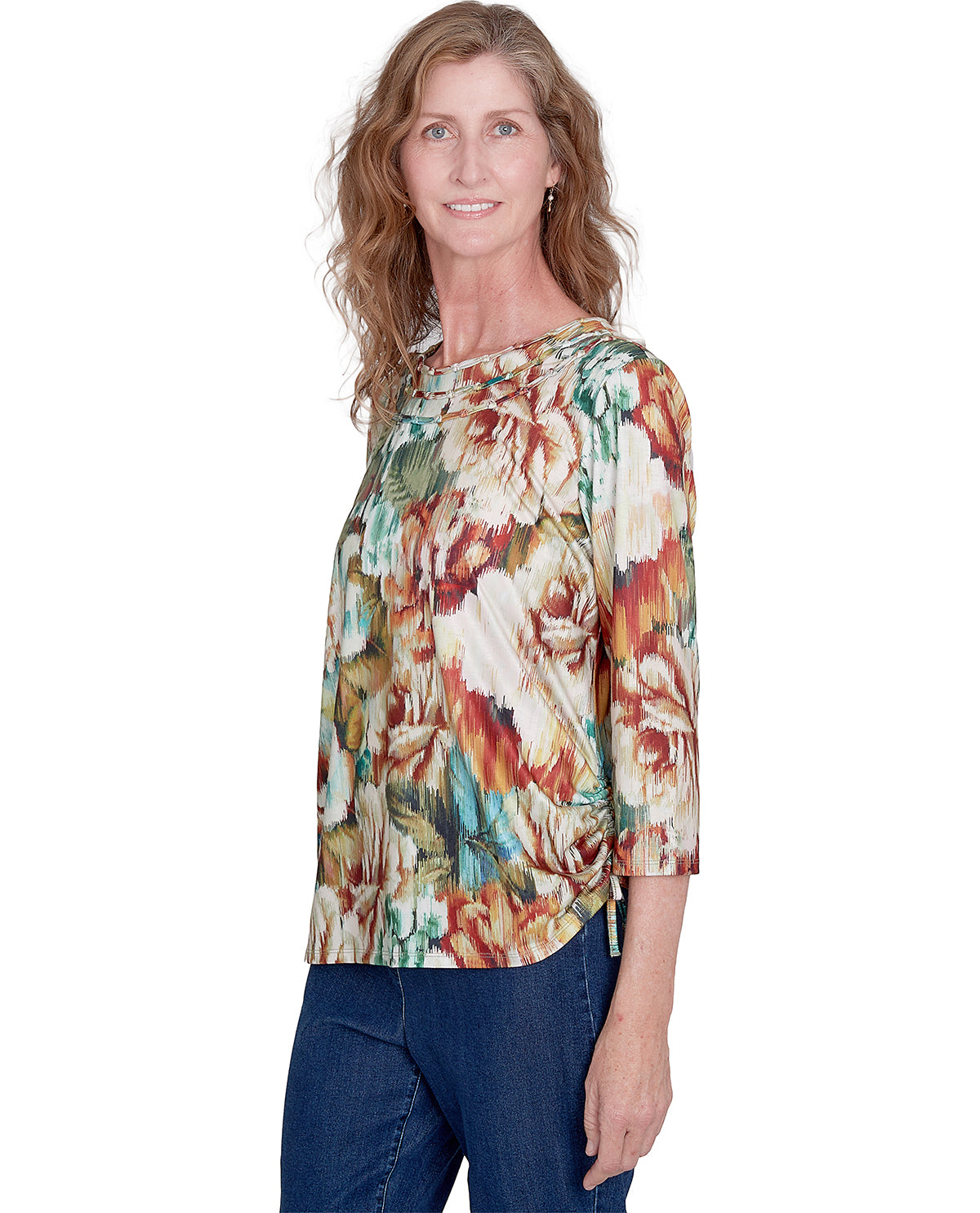 Alfred Dunner Petite Classics Abstract Floral Knit Top