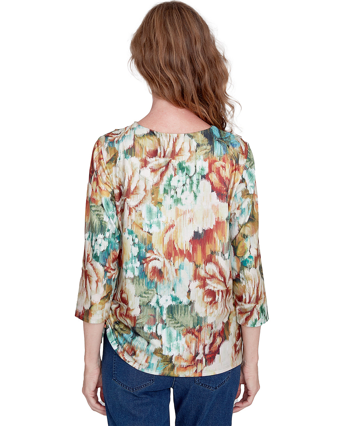 Alfred Dunner Petite Classics Abstract Floral Knit Top