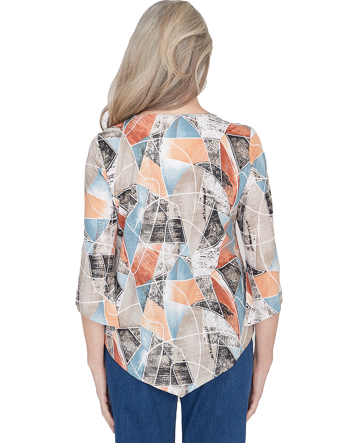 Alfred Dunner Missy Geometric Abstract Classic Knit Top