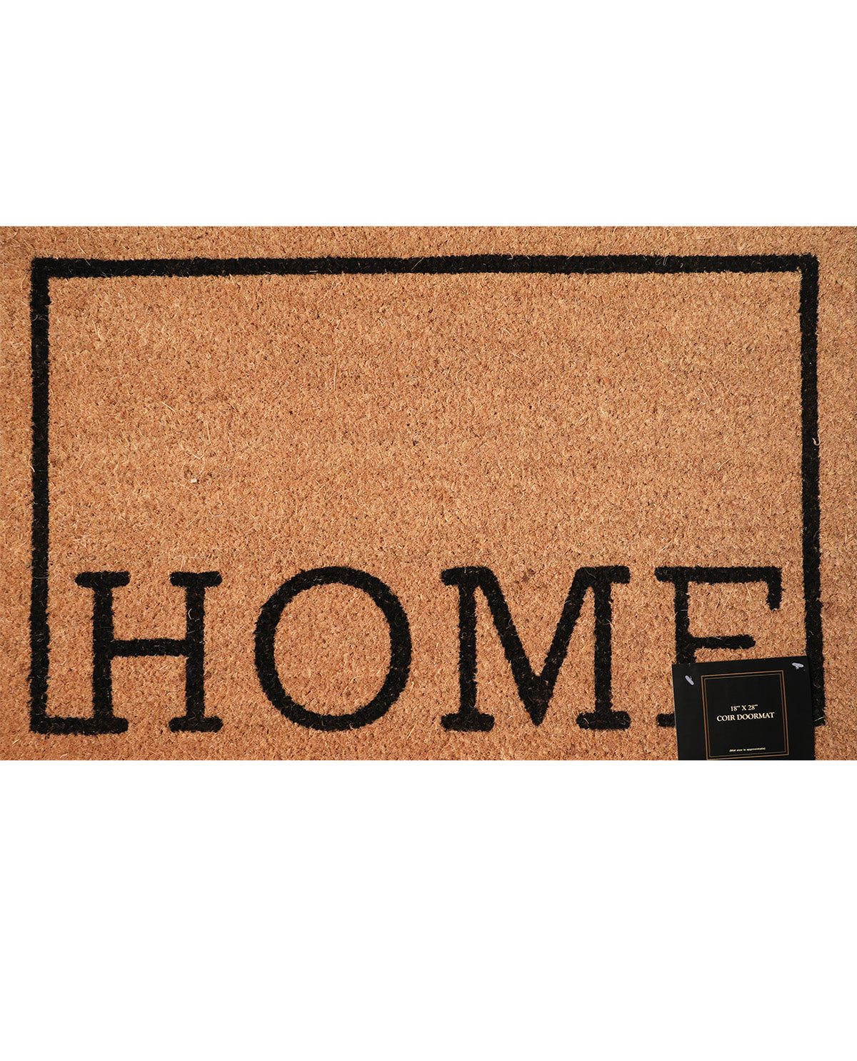 Doormat with 'HOME' text on a white background