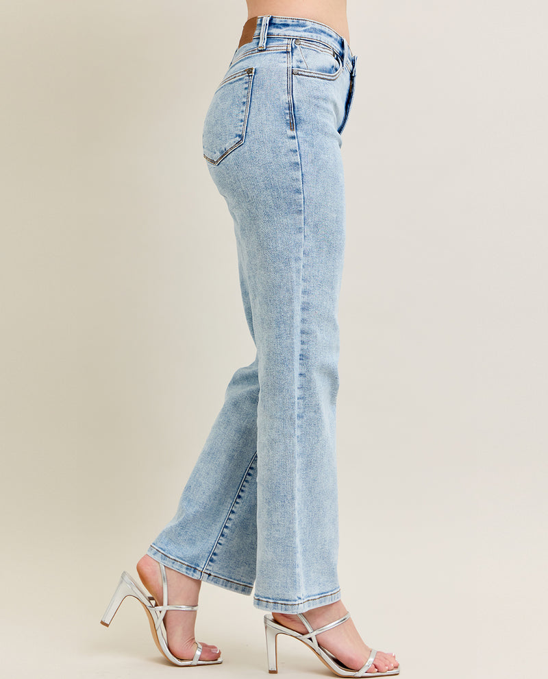 Judy Blue High Waist Stone Wash Straight Fit Jean