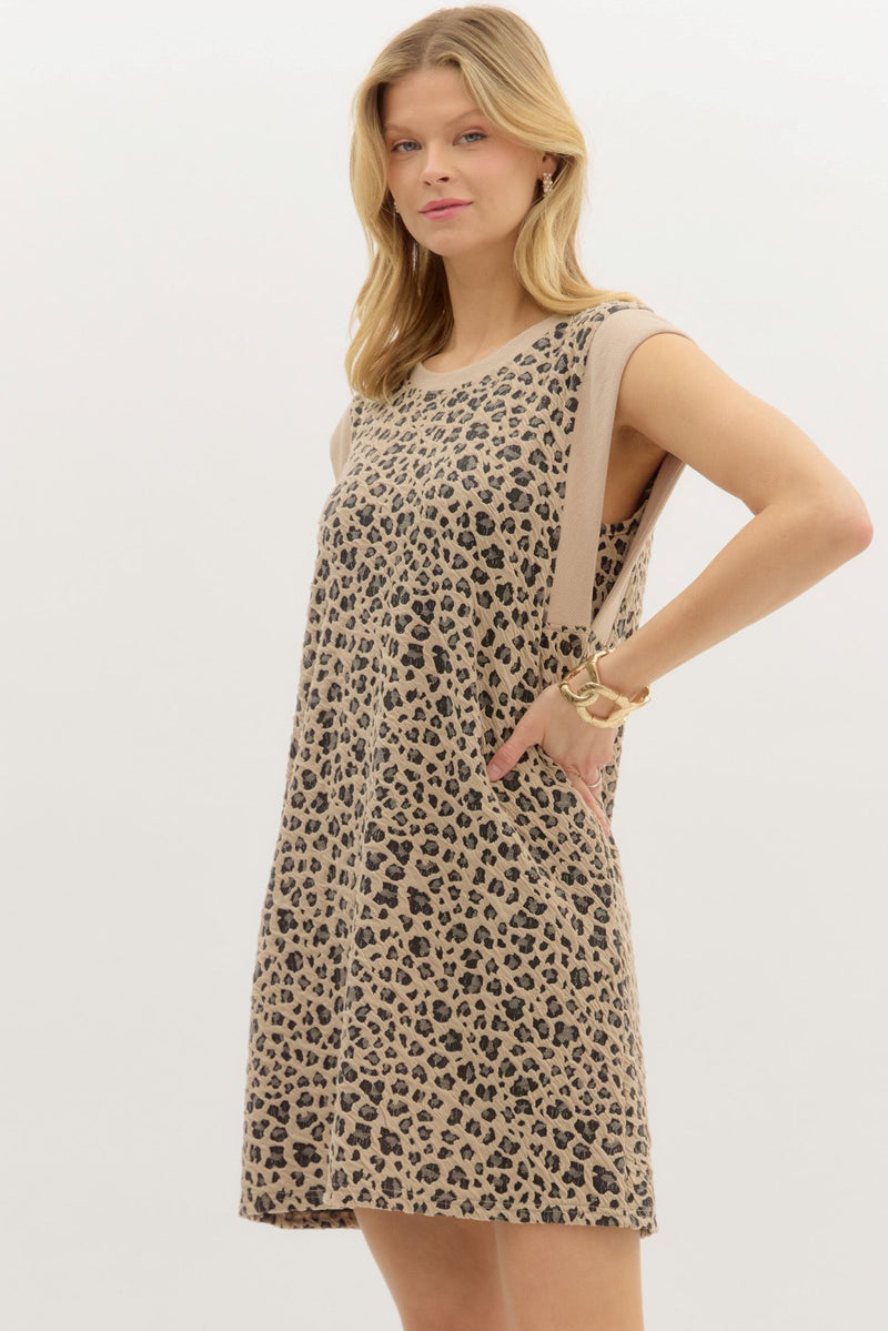 Sleeveless Leopard Print Mini Dress
