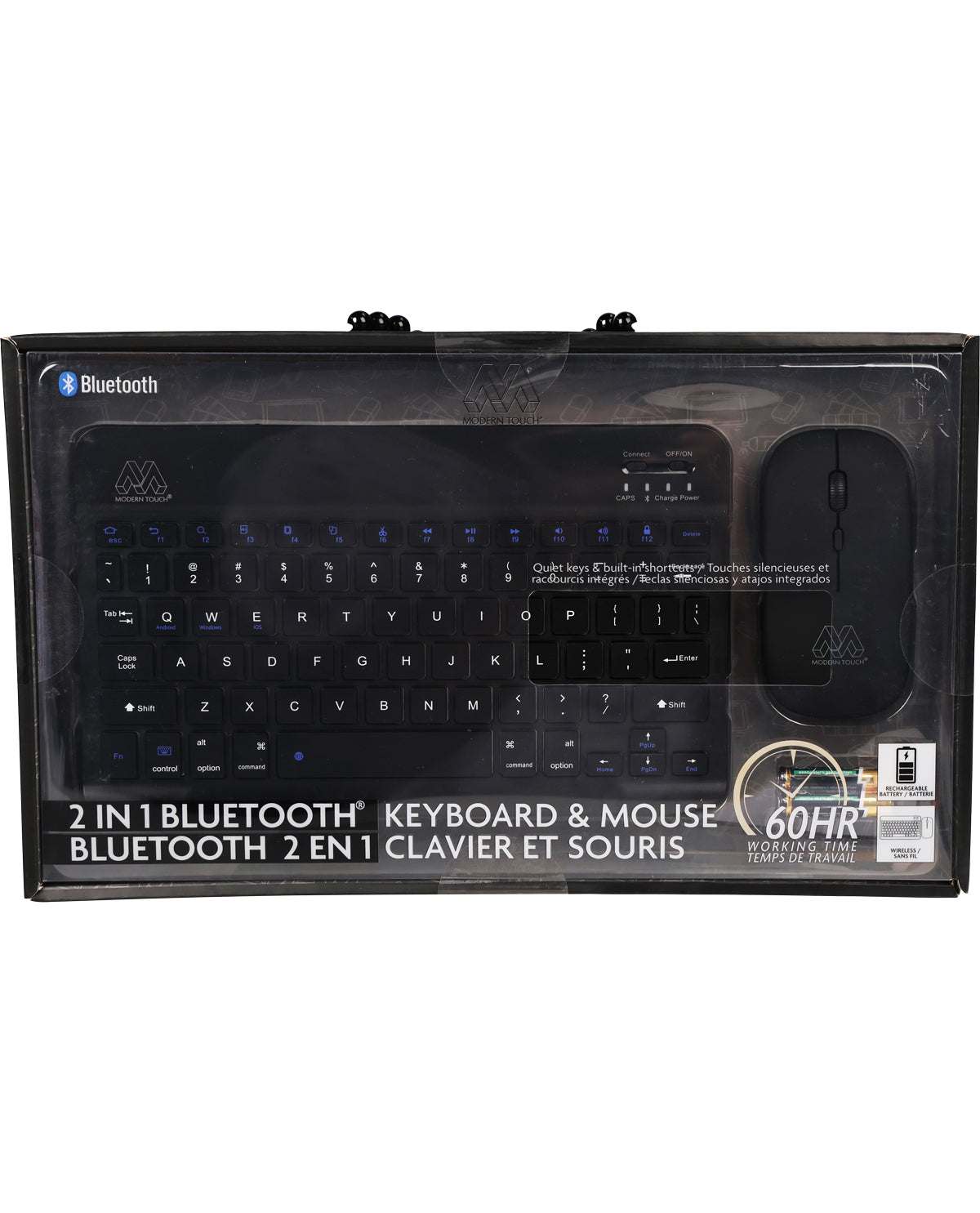 2-in-1 Bluetooth keyboard and mouse set in packaging on a white background