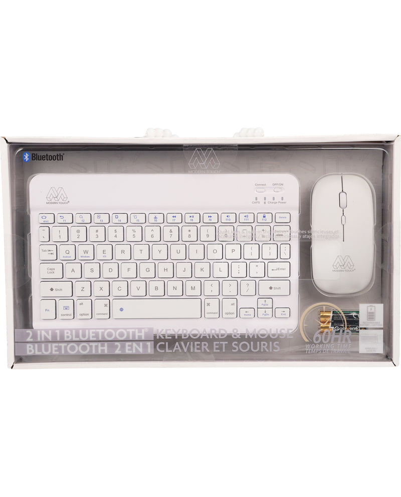 Keyboard and mouse set in packaging with Bluetooth branding