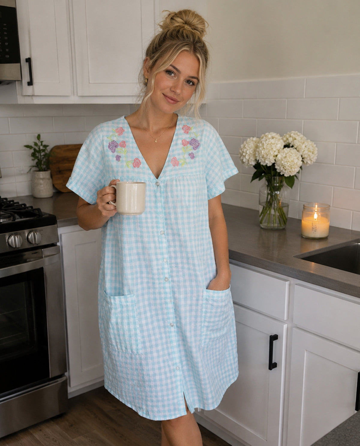 Elegant Emily Woven Seersucker Duster
