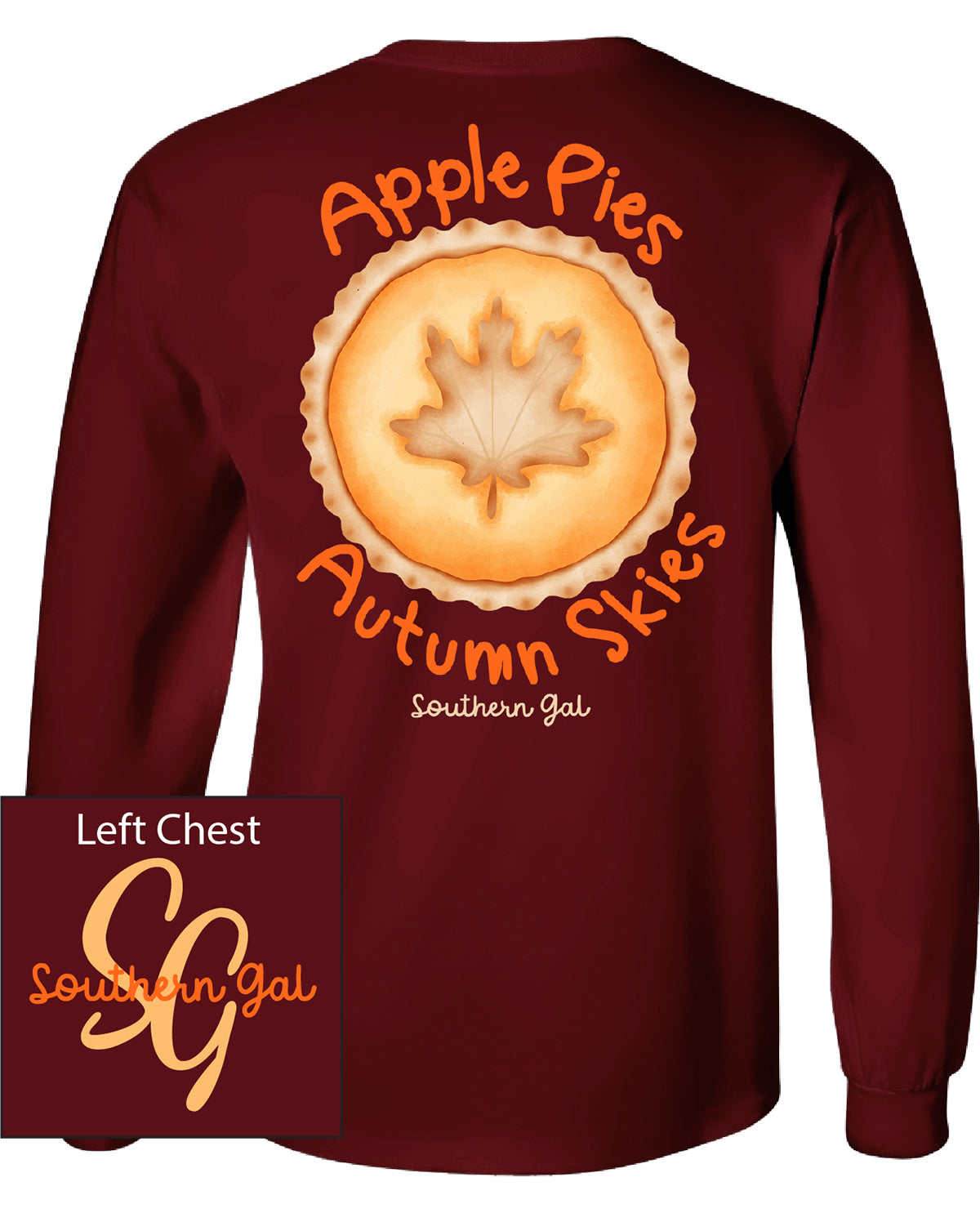 Southern Gal Missy Apple Pies Long Sleeve Graphic T-Shirt